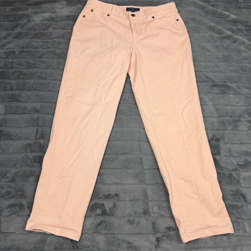 Talbots Simply Flattering 5-Pocket Straight Leg Pants Peach Pink 6P Petite